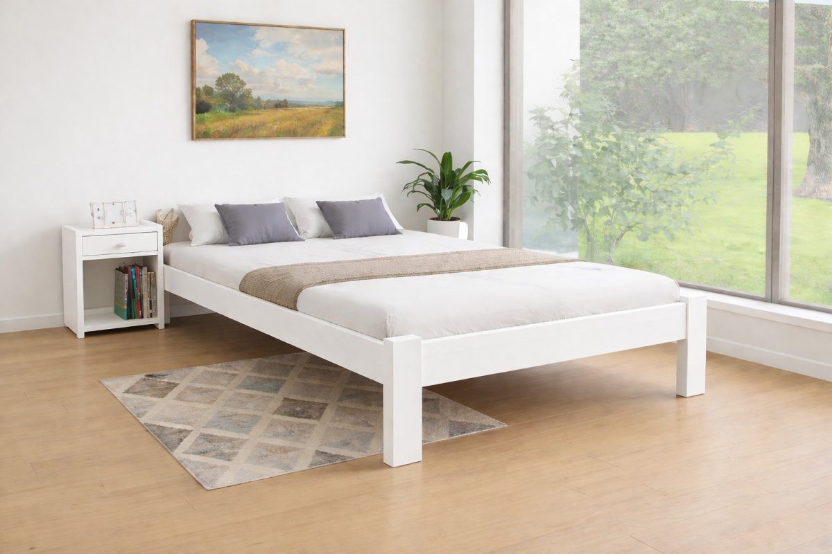 Zvýšená posteľ Celle biela 140/200 cm z masívu produkt