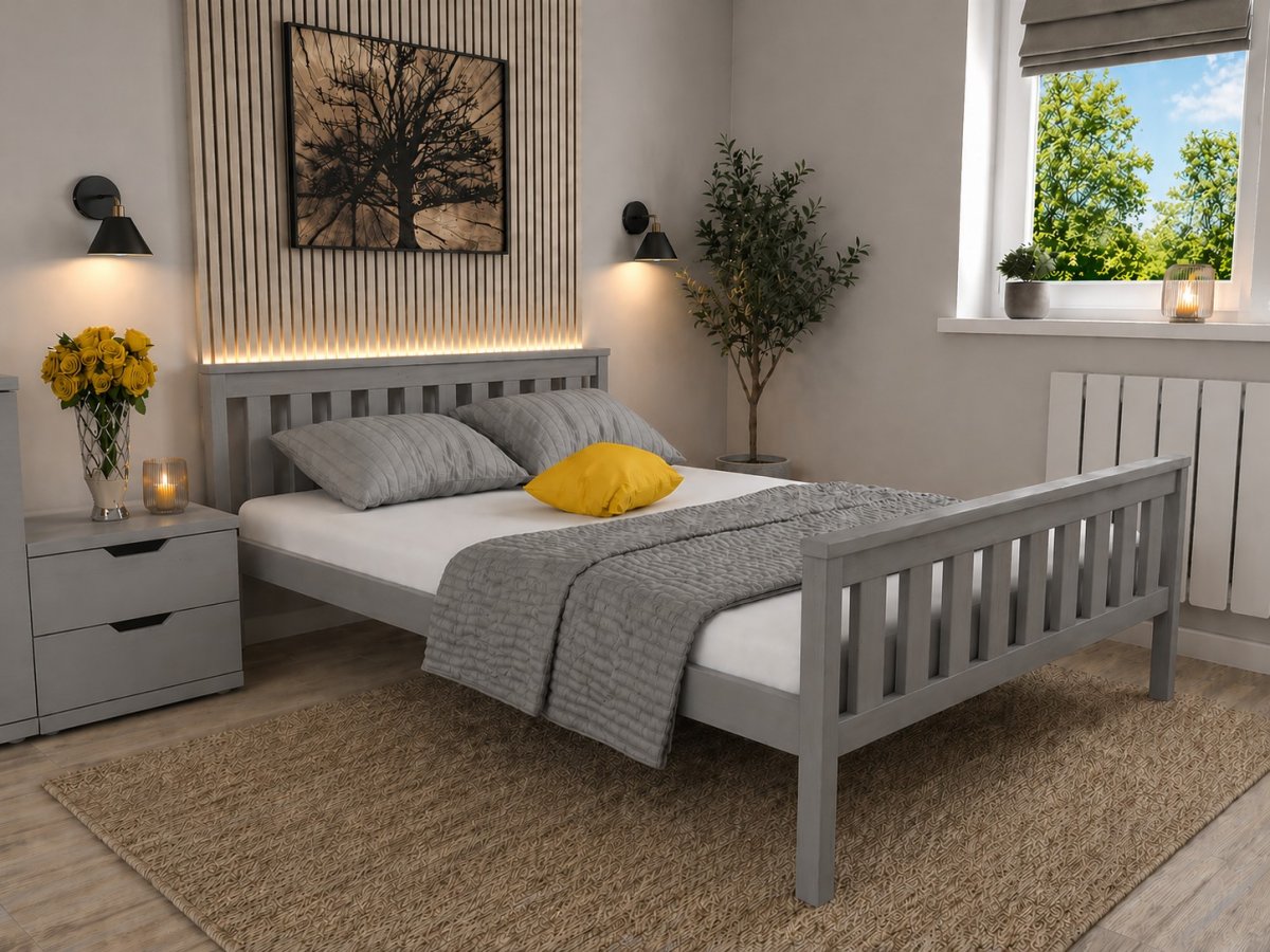 Postel z masívu Agata 160x200 cm šedá + rošt ZADARMO produkt
