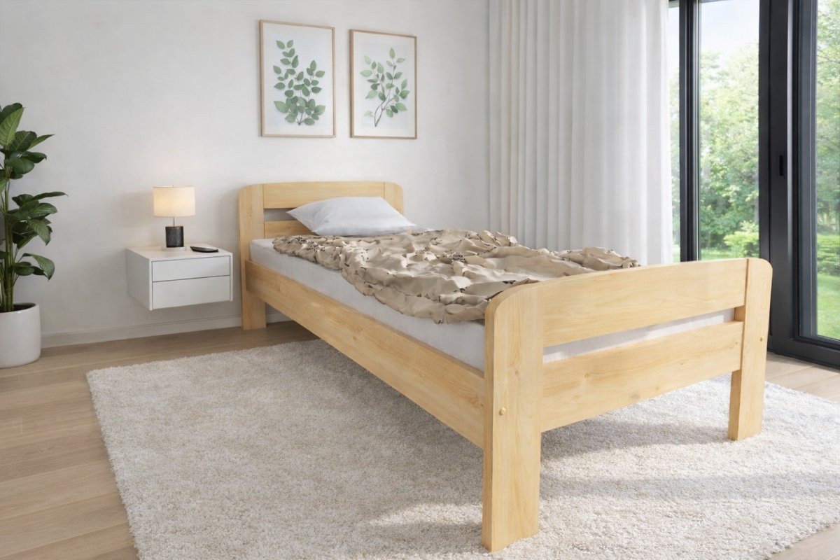 Zvýšená posteľ z masívu Andula borovice 90x200 cm + rošt ZADARMO produkt