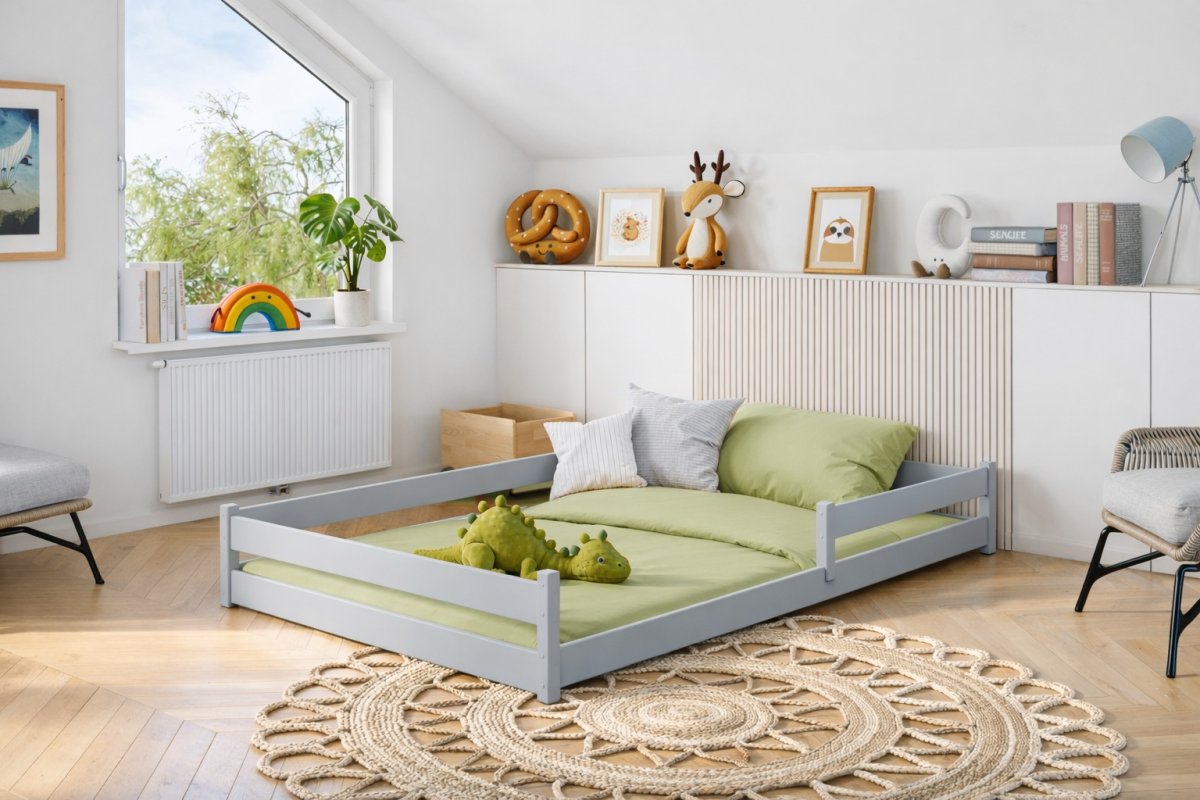 Detská montessori posteľ Axel 120x200 cm sivá + rošt ZADARMO produkt