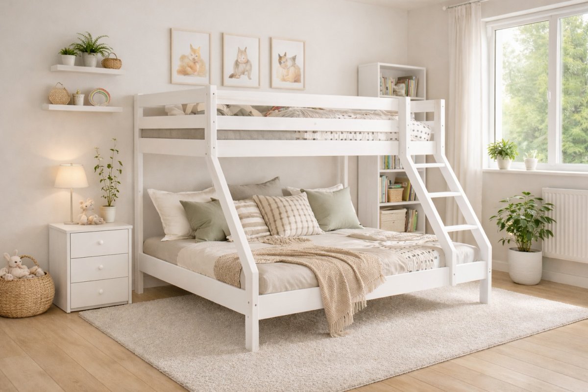 Posteľ Denis biela + matrace Optimal Comfort + rošty ZADARMO produkt