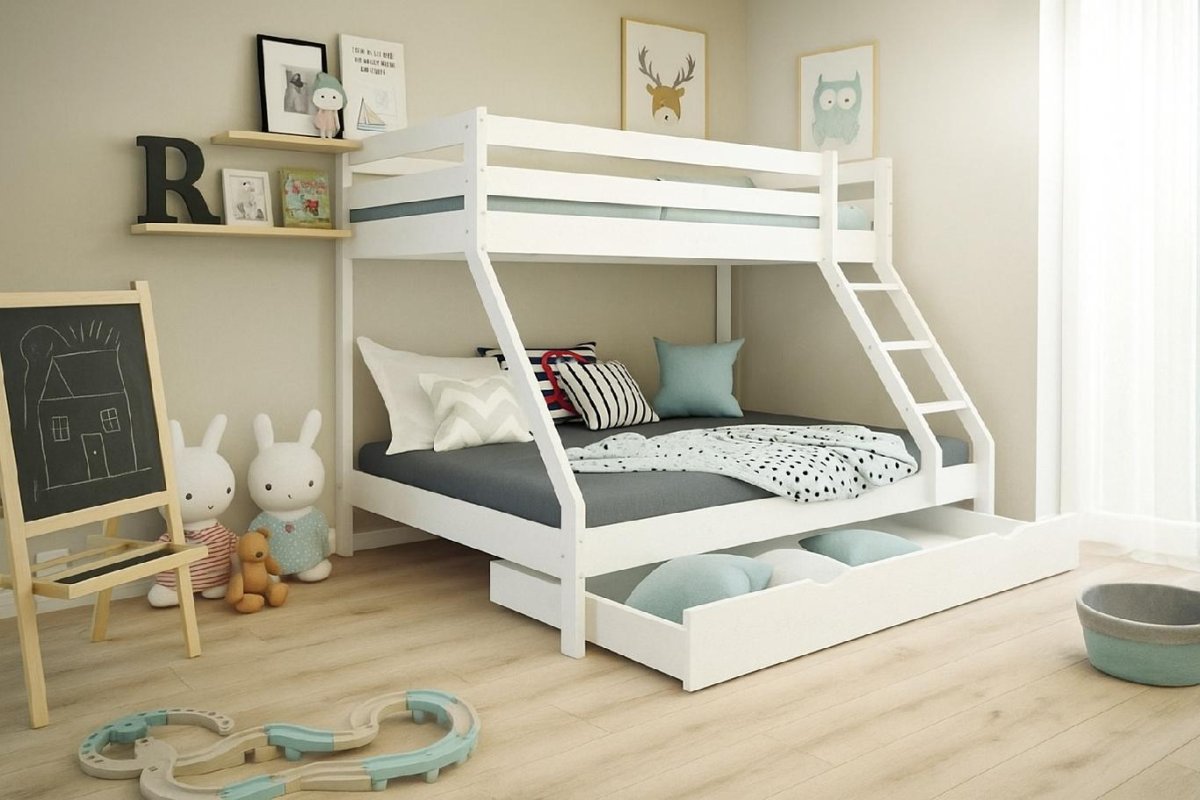 Posteľ Denis biela + matrace Optimal Comfort + rošty ZADARMO produkt