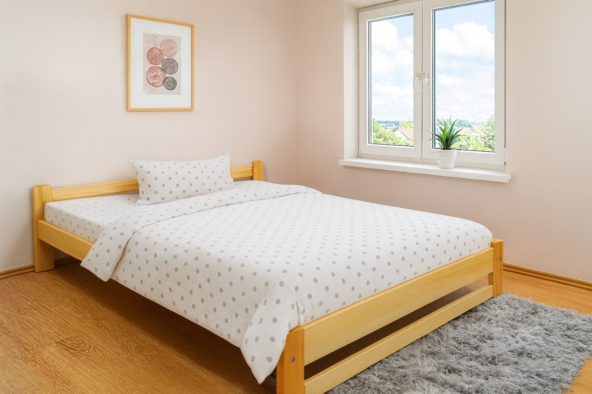 Posteľ Evropa z masívu 120 x 200 cm + matrac Optimal 12cm + rošt ZADARMO produkt