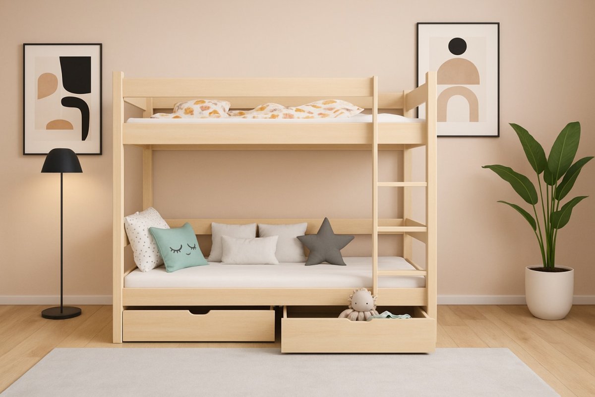 Poschodová posteľ Indus 90x200 cm + zásuvky + rošty ZADARMO produkt