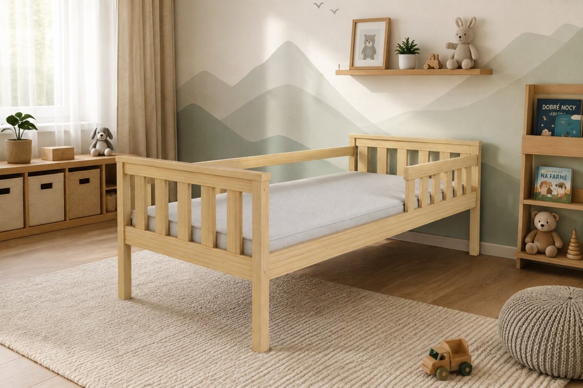 Posteľ FRED z masívu borovice 160x80 cm - PRÍRODNÁ + rošt ZADARMO produkt