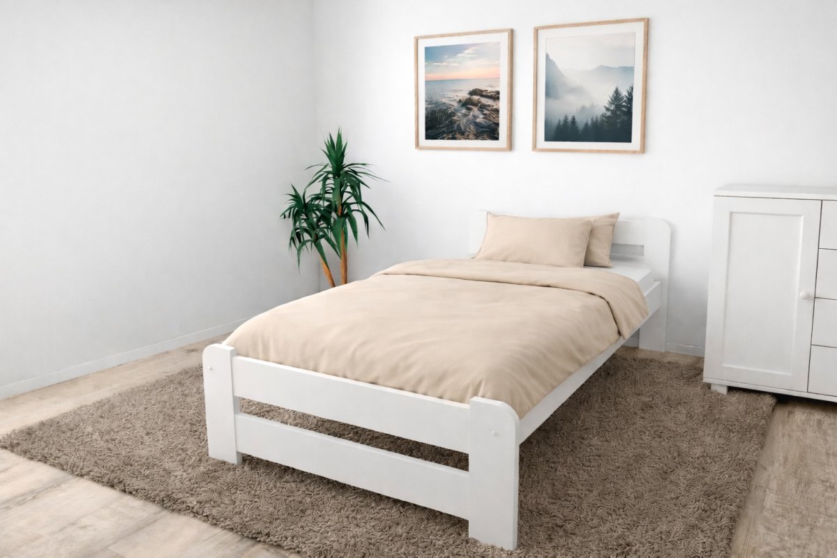 Zvýšená posteľ z masívu Halina 90x200 cm - biela + rošt ZADARMO produkt