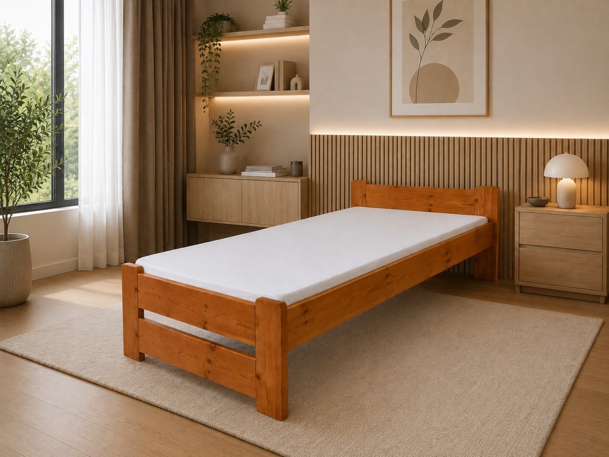 Zvýšená posteľ z masívu Halle 90x200 cm jelša + rošt ZADARMO produkt