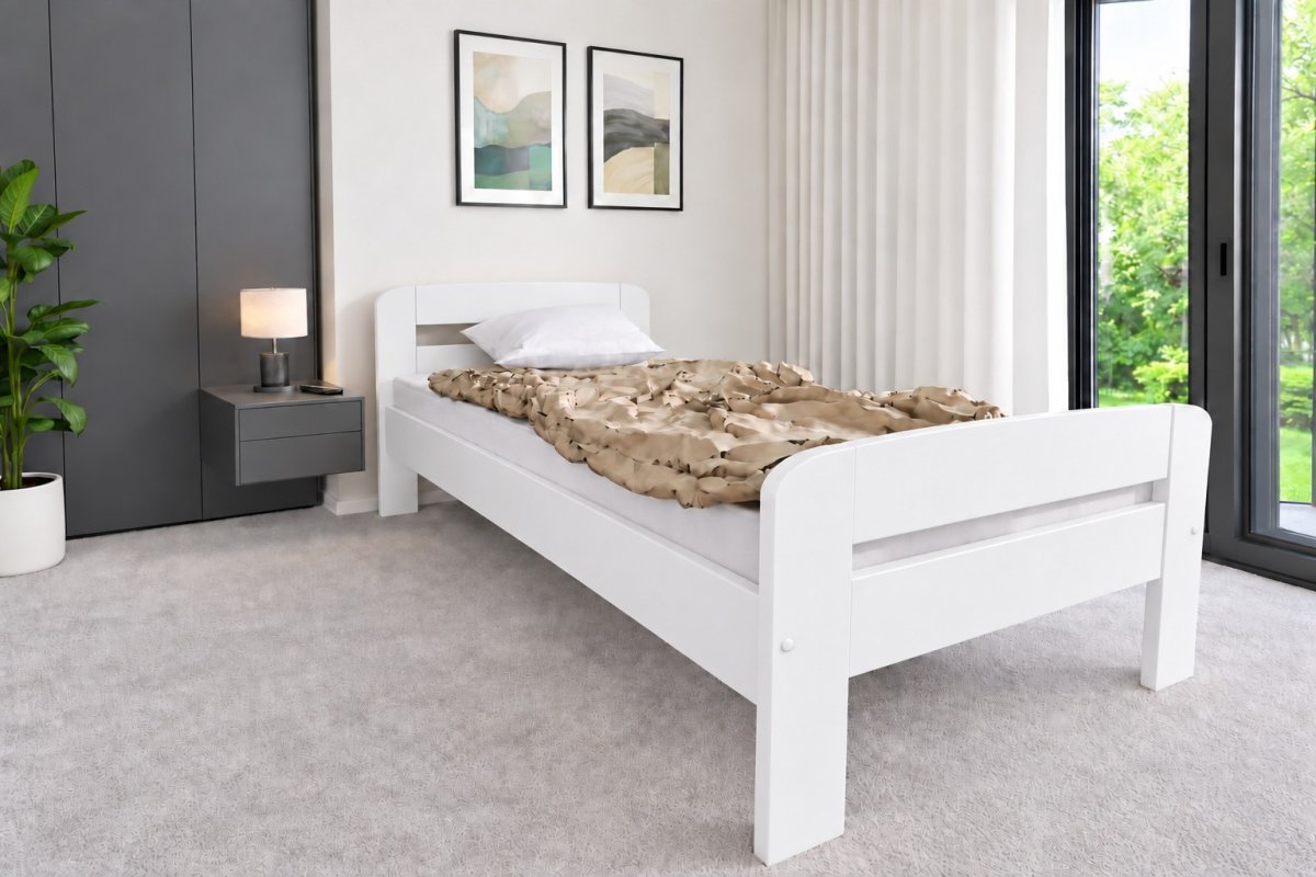 Posteľ z masívu borovice Bohdana 80x200 cm biela + rošt ZADARMO produkt