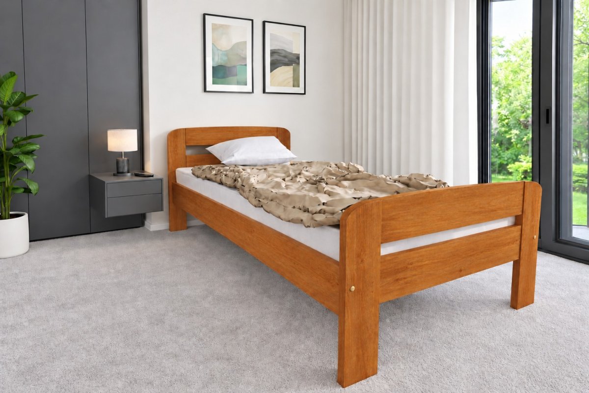 Posteľ z masívu borovice Bohdana jelša 80x200 cm + rošt ZADARMO produkt