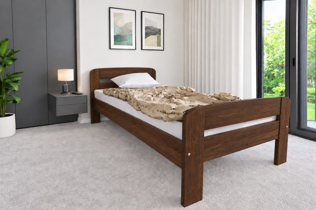 Posteľ z masívu borovice Bohdana 80x200 cm orech + rošt ZADARMO produkt