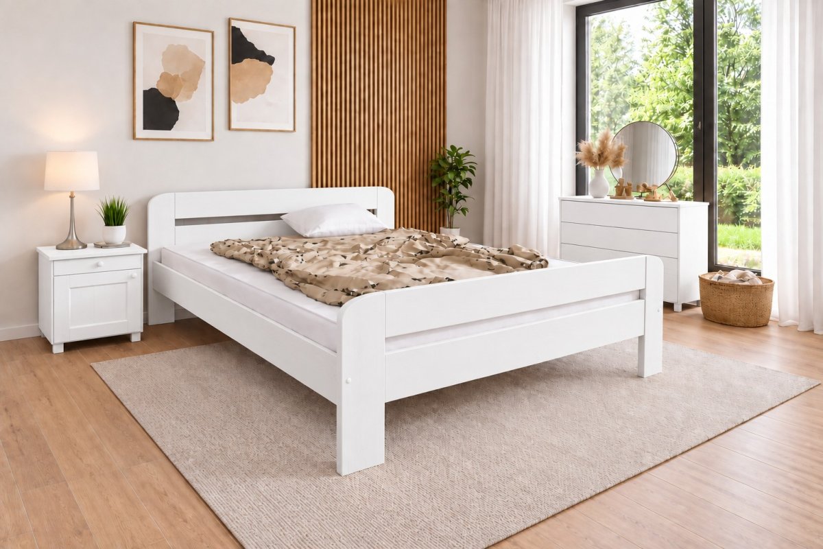 Posteľ z masívu borovice Bohdana 120x200 cm biela + rošt ZADARMO produkt