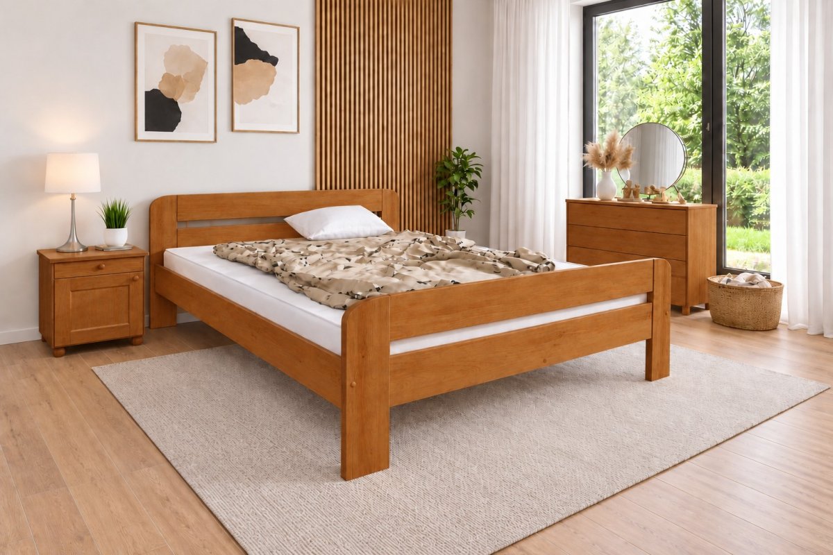 Posteľ z masívu borovice Bohdana 140x200 cm jelša + rošt ZADARMO produkt