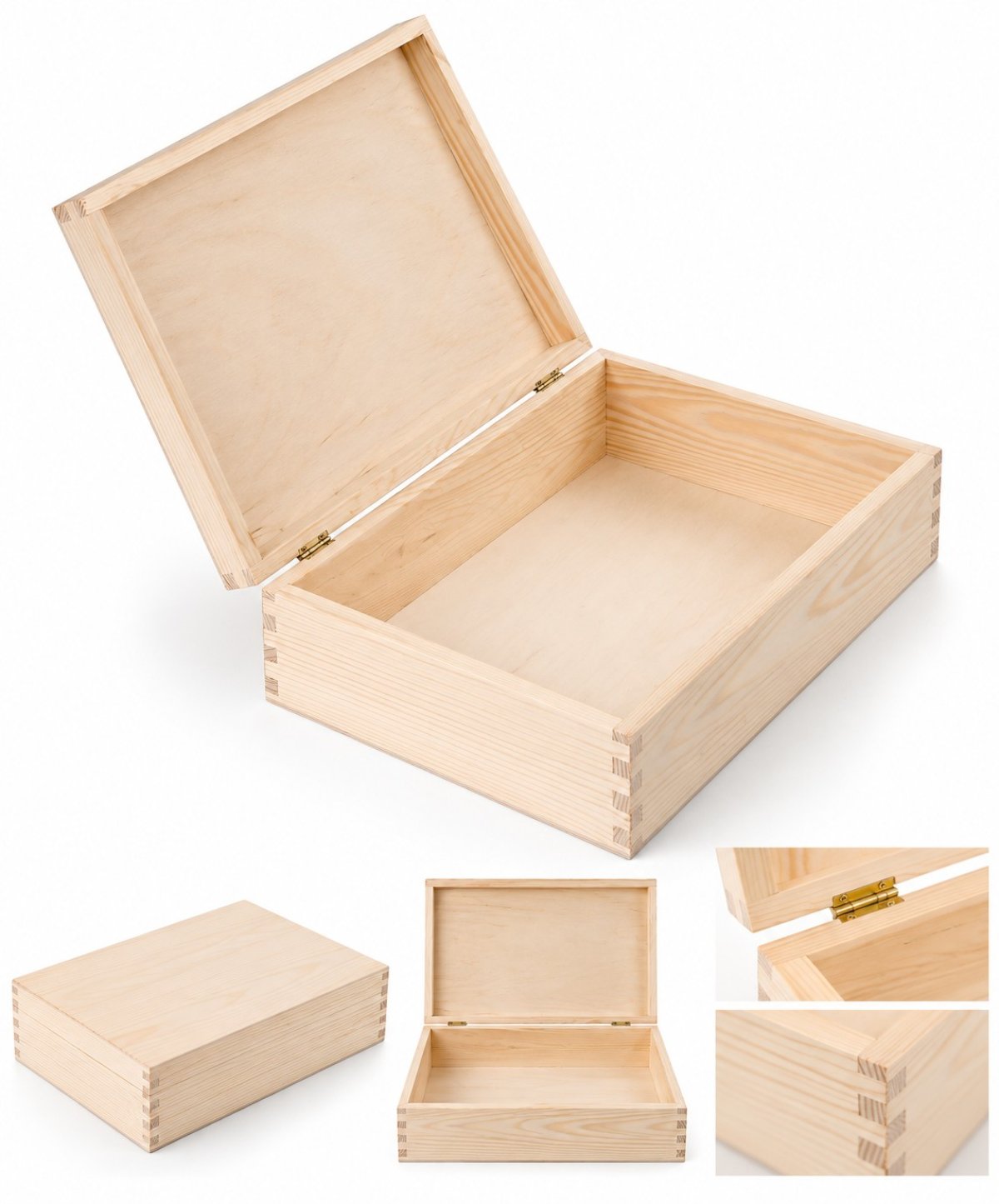 Prírodná drevená darčeková krabička - 35x25x10 cm produkt