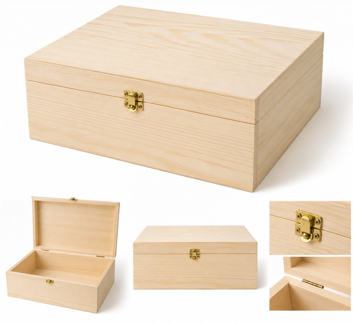 Prírodná drevená krabička so zámkom - 40x30 cm produkt
