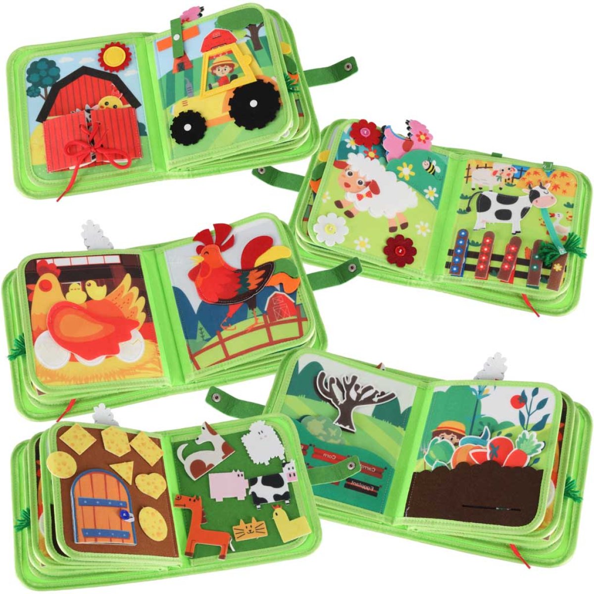 Interaktívna vzdelávacia kniha pre deti (Quiet Book – farma, zvieratká, aktivity) produkt