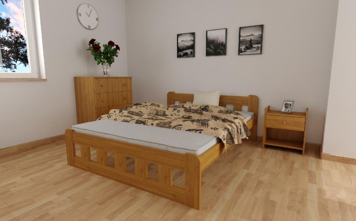 Zvýšená posteľ z masívu Nika 160x200 cm jelša + rošt ZADARMO produkt