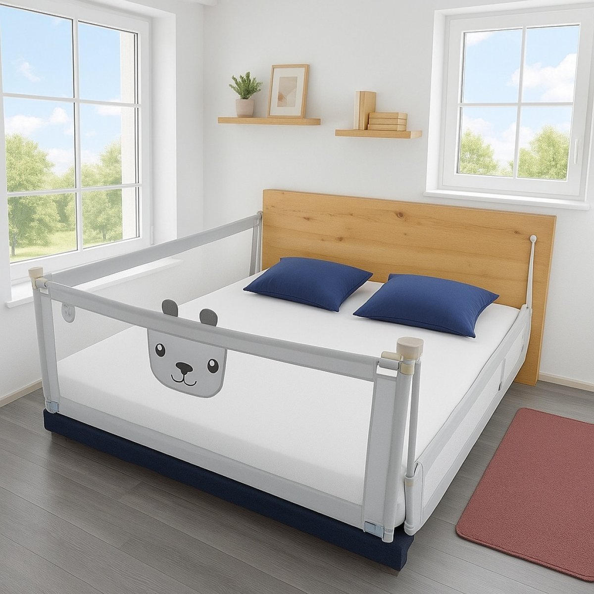 Zábrana na postel Méďa - 200 cm šedá produkt