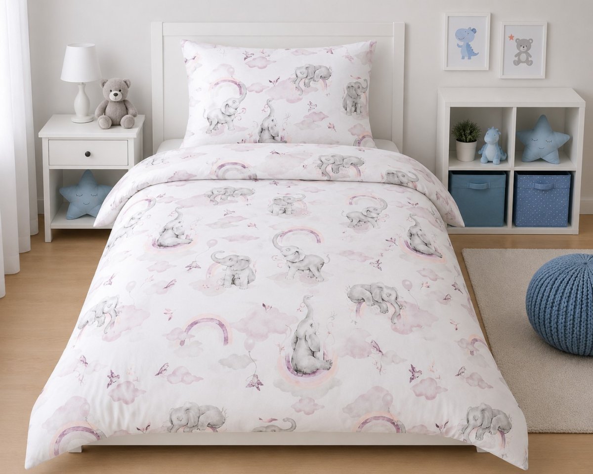 Obliečky 100/160 cm + 50/60 cm sloník ružová produkt