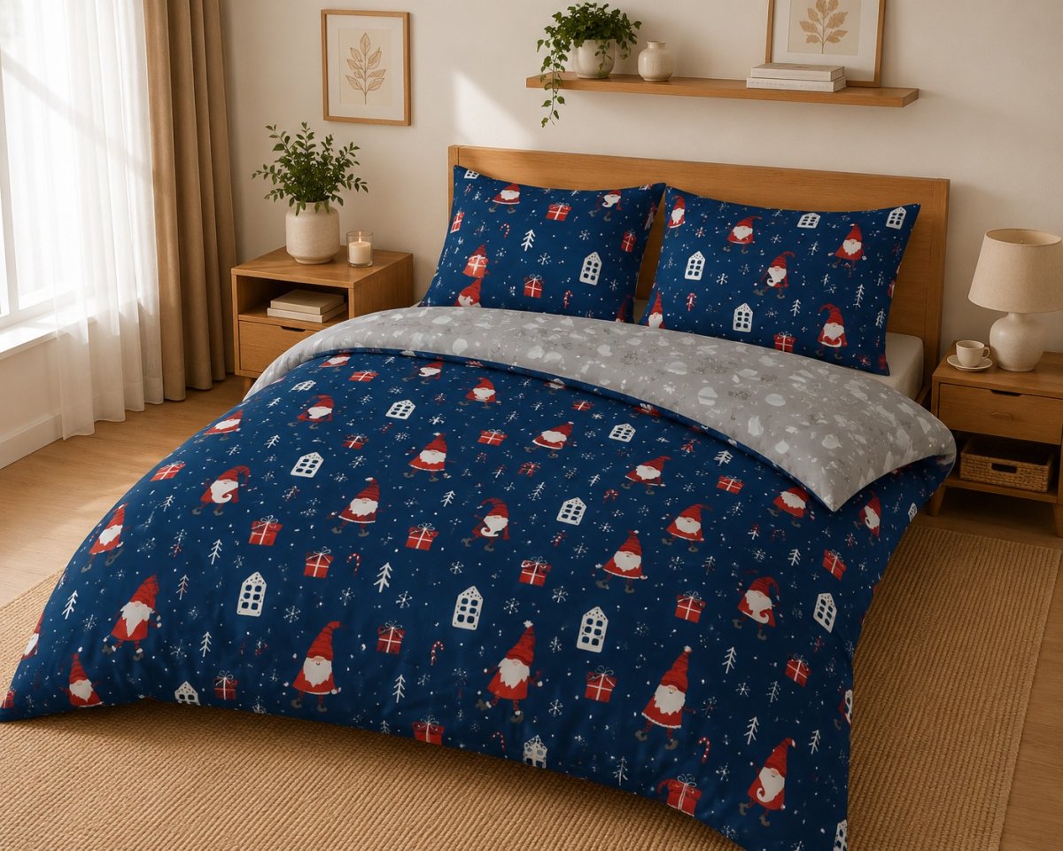 Obliečky bavlnené 140/200 + 70/90 - Vianočný škriatok produkt
