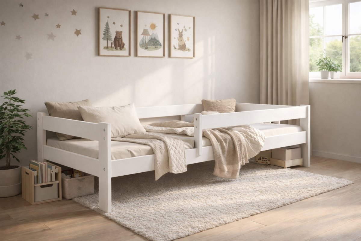 Posteľ z masívu Rudi 90/200 cm + rošt ZADARMO - biela produkt