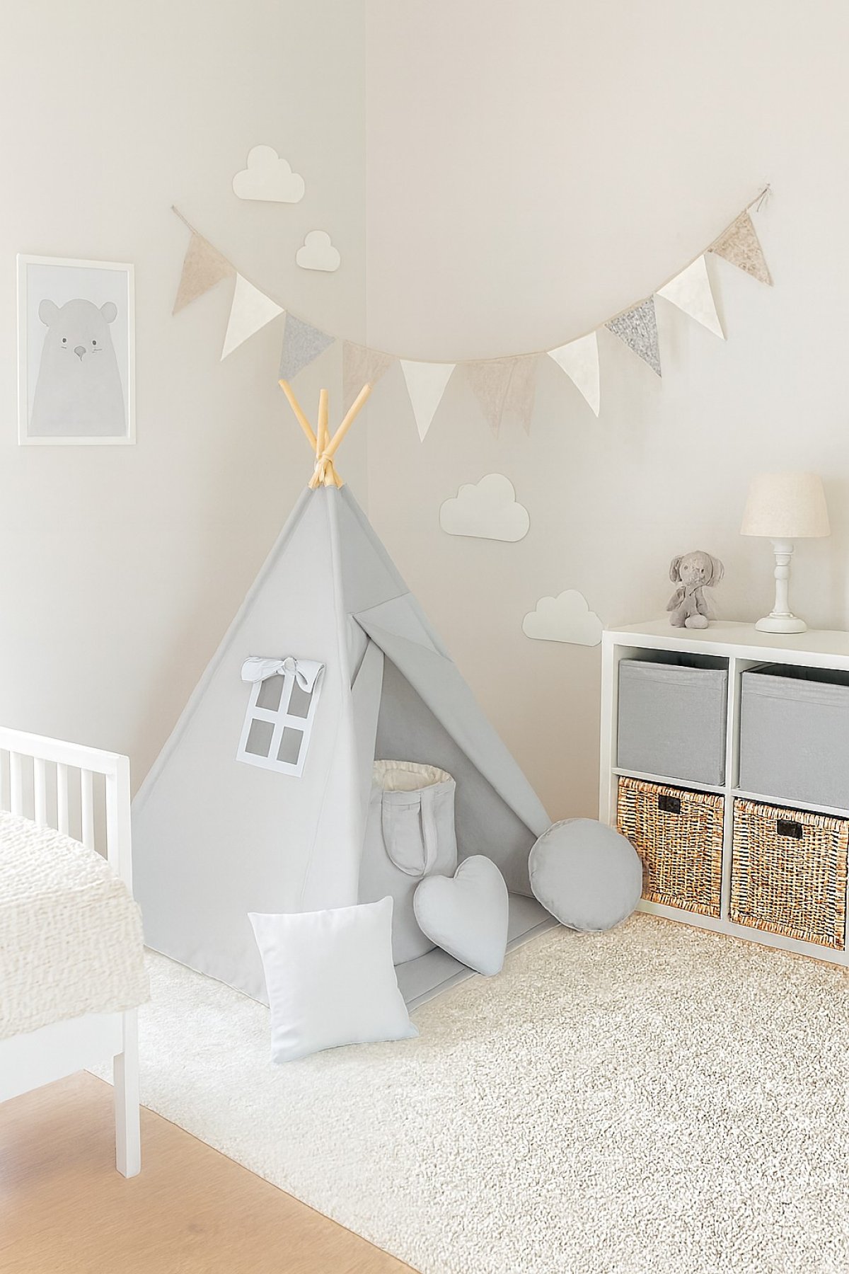 Stan teepee s oknom + 6 darčekov zdarma - šedý produkt