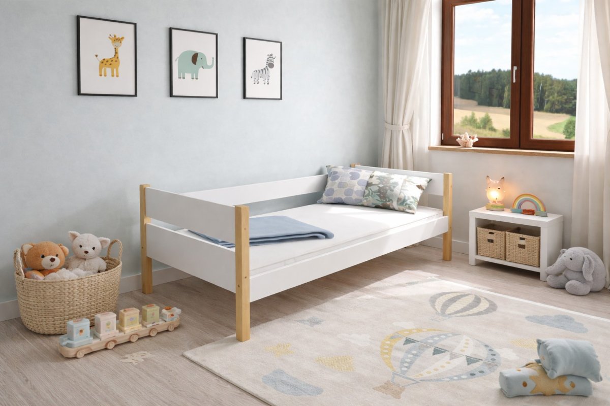 Detská posteľ Tina biela/sosna 160 x 80 cm + rošt ZADARMO produkt