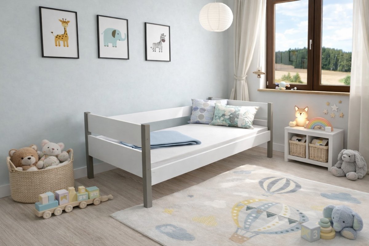 Detská posteľ Tina bielo/šedá 180 x 80 cm + rošt ZADARMO produkt