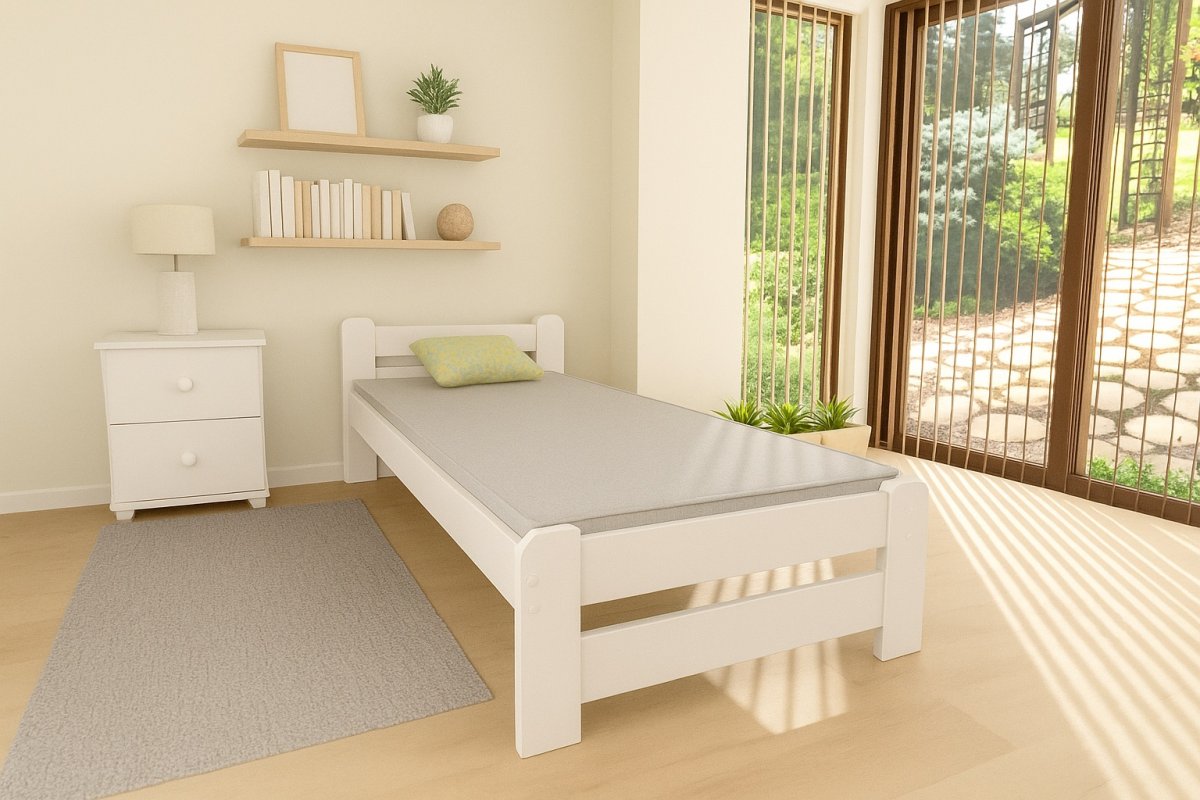 Zvýšená posteľ z masívu Halina 80x200 cm - biela + rošt ZADARMO  produkt