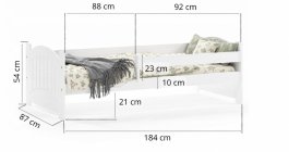 Posteľ Tereza 180/80 cm z masívu borovice so zábranou + rošt Zadarmo produkt