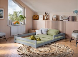 Detská montessori posteľ Axel 120x200 cm sivá + rošt ZADARMO produkt