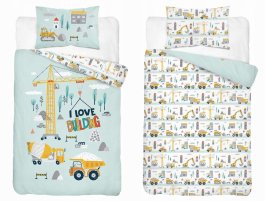 Obliečky do postieľky bavlnené 100x135 cm - Na stavbe produkt