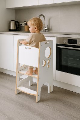 Drevená učiaca veža pre deti - 3v1 produkt