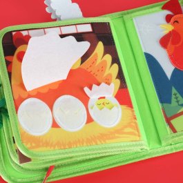 Interaktívna vzdelávacia kniha pre deti (Quiet Book – farma, zvieratká, aktivity) produkt