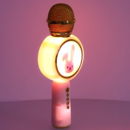 Detský karaoke mikrofón s Bluetooth, LED svetlami a motívom zajačika produkt