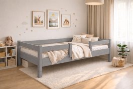 Rastúca posteľ Montessori Tobi sivá 90x200 cm + rošt ZADARMO produkt