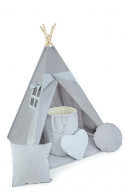 Stan teepee s oknom + 6 darčekov zdarma - šedý produkt